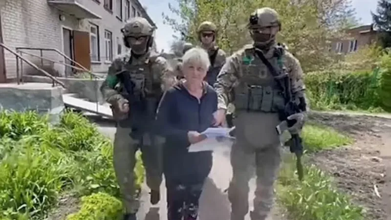 Consilieră din Kutuzivka, arestată pentru colaborare cu rușii/foto: dailymail