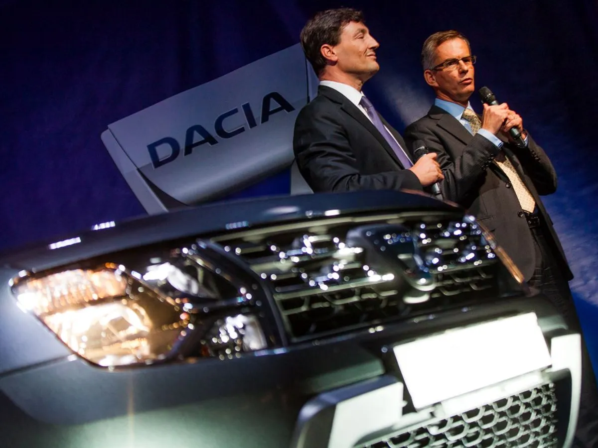 2013: Doi dintre şefii francezi de la Dacia Renault, la lansarea modelului Duster - Foto: INQUAM PHOTOS/Ovidiu Micsik