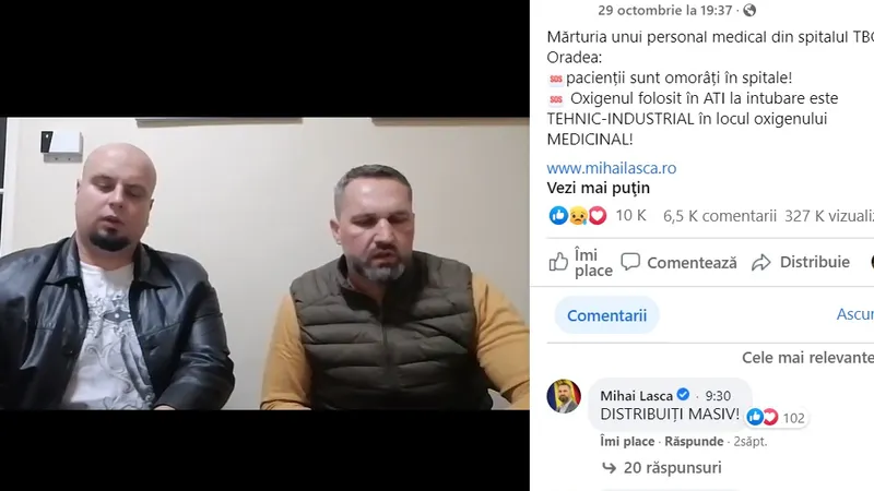 Lasca și așa-zisul brancardier. Sursă: Facebook