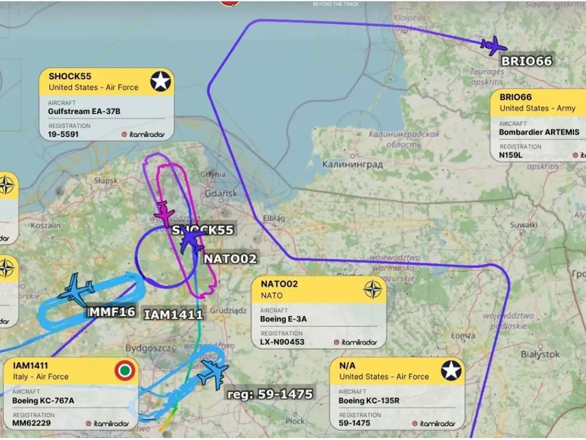 Operațiune majoră a NATO de război electronic și cu F-35 în coasta Rusiei - Foto: ItaMilRadar