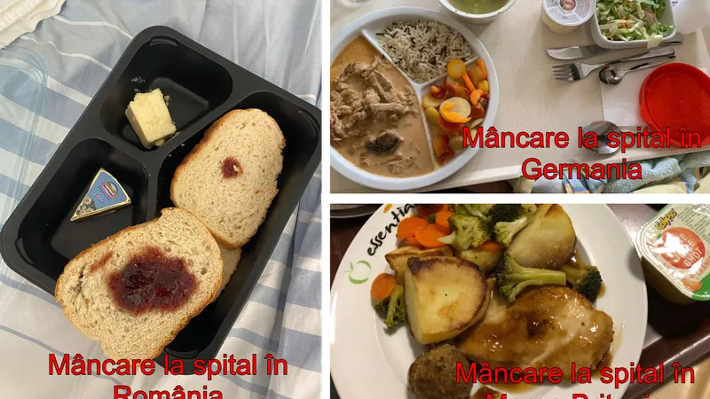 Ireal ce mâncare primește o mămică la Spitalul Municipal București vs. spitalele din Occident - FOTO: Facebook