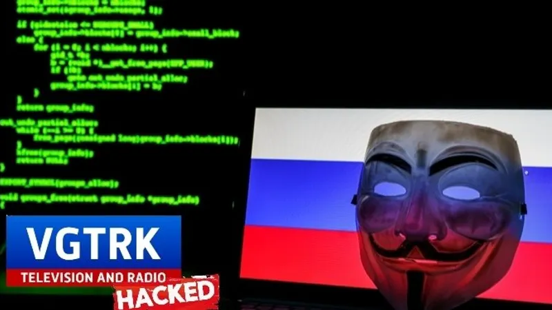 Grupul de hackeri NB65, legat de Anonymous, susține că a piratat televiziunea și radioul rusesc/FOTO: Twitter/AnonymousTV