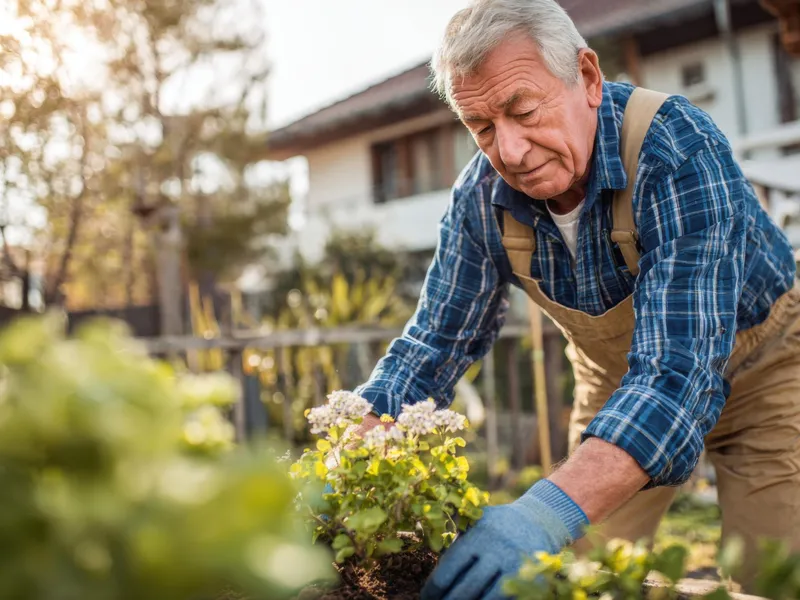 Pensionar îngrijește grădina la pensie - Foto: Freepik