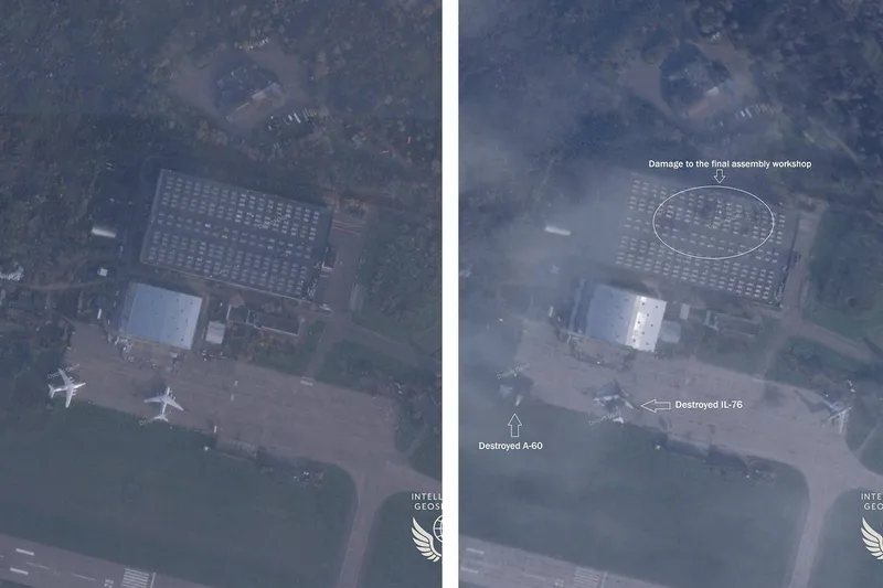 Avionul A-100 și „laserul zburător” A-60, nimicite - Foto: X/ @Nastushichek