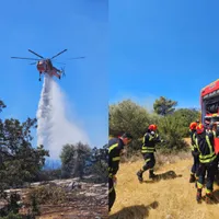 Pompierii români sting incendii în Grecia. Prima misiune: Kropia, lângă Attica de Est - Foto: IGSU
