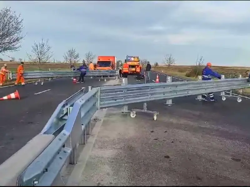 Invenție, pe E85, DN2 - „Drumul morții”: parapetul mobil. La ce folosește - Foto: captură video