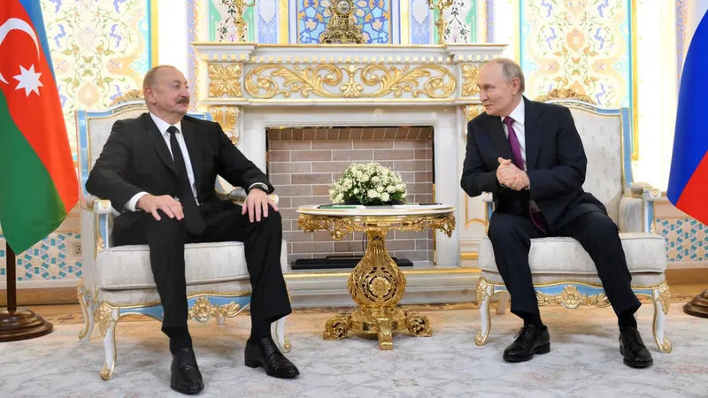 Președintele Azerbaijanului, Ihan Allyev, și cel al Federației Ruse, Vladimir Putin. Sursă foto: kremlin.ru