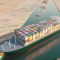 O navă cargo uriașă a blocat Canalul de Suez/Foto: Times of Cairo