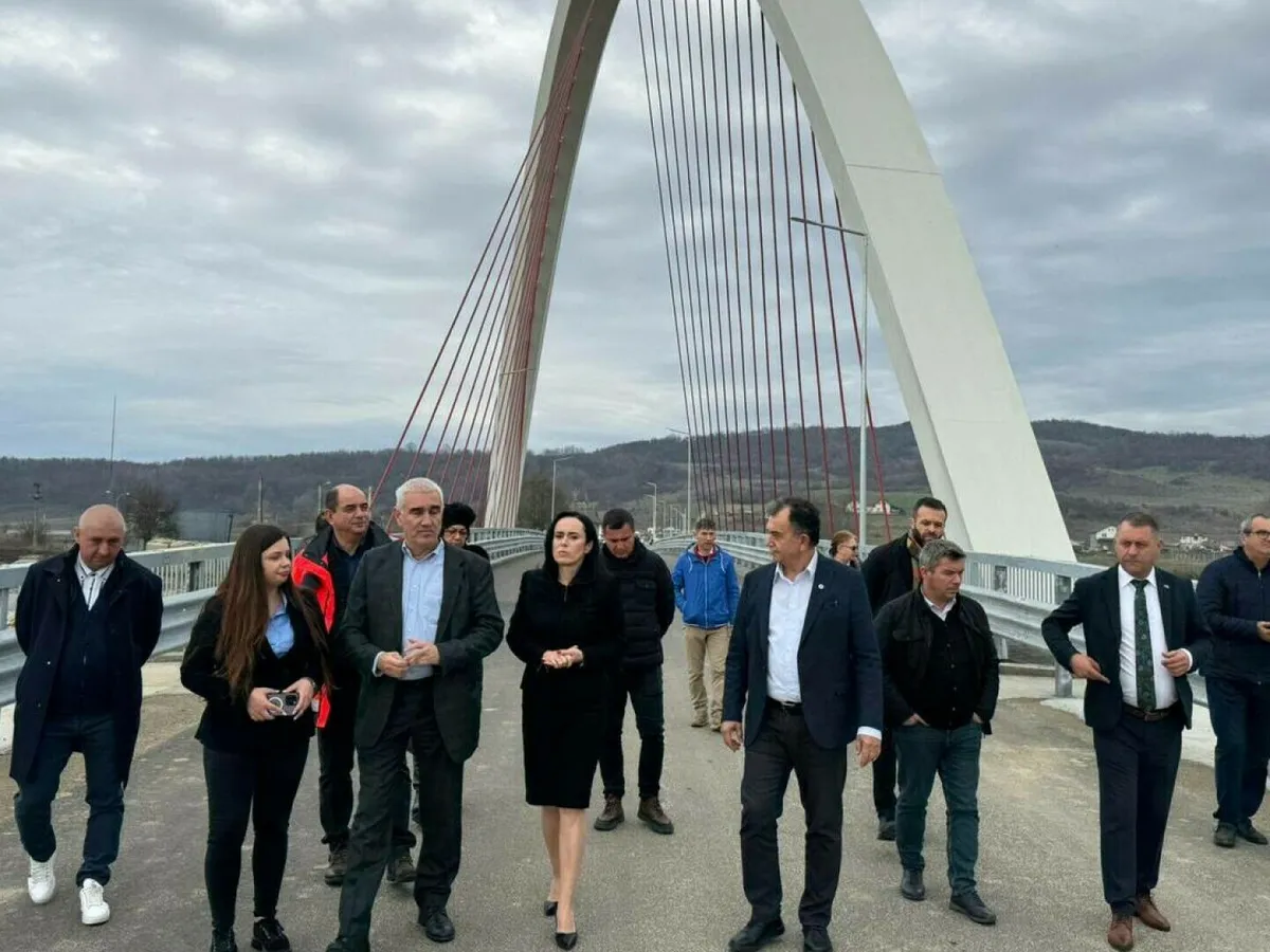 Pod cu arc record inaugurat: Mioveni și Davidești, unite prin cea mai mare structură parabolică din România