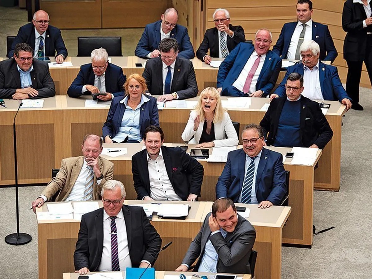 Membri ai partidului de extremă dreapta AfD, care include neo-nazişti şi care este acum cel de-al treilea cel mai mare partid german
