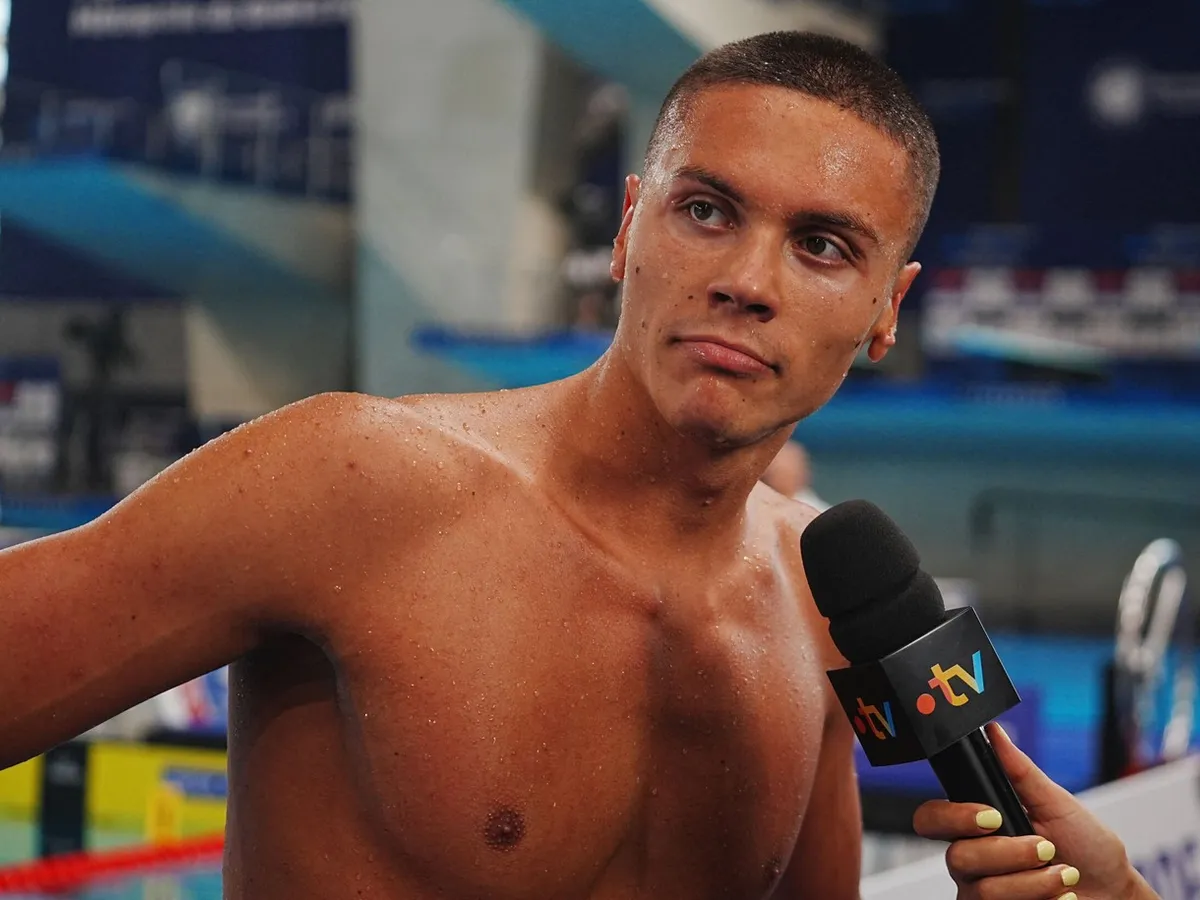 David Popovici, la câteva momente după evoluţia în semifinale - Foto: Profimedia Images