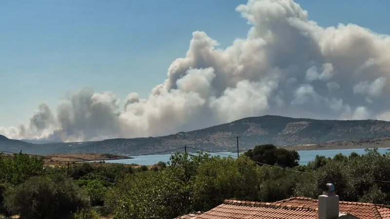 VIDEO Incendiu pe insula Lesbos. Turişti şi localnici au fost evacuaţi / twitter