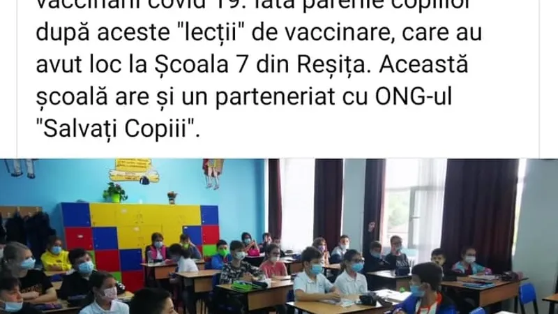 Fără speranță. Profesorii promovează masiv mesaje antivaccin pe grupurile de învățământ