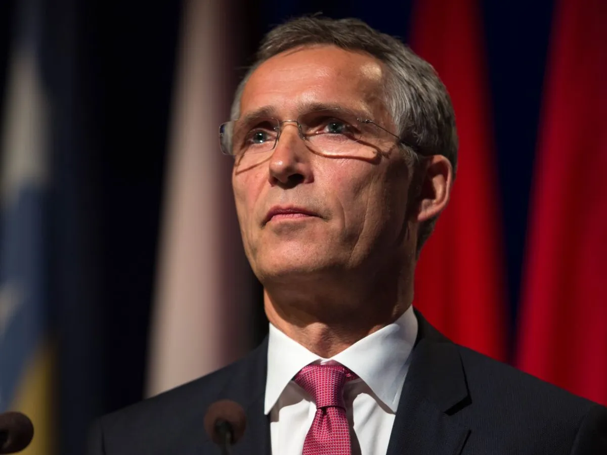 Secretarul general al NATO, Jens Stoltenberg, adresându-se AP NATO, la Stavanger, în 2015 - Foto: Flickr/Stortinget