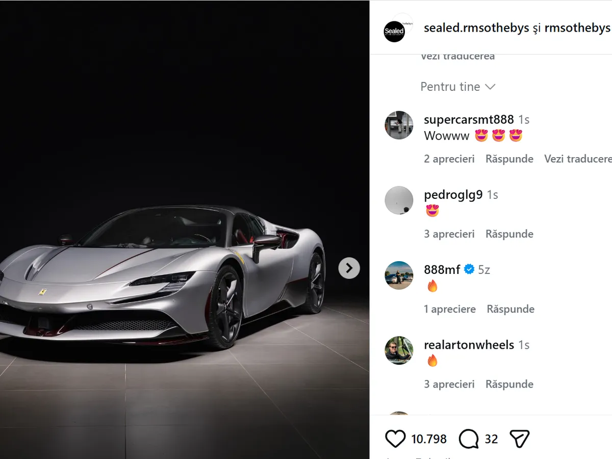 Ferrari de colecție al familie Bazac scos la vânzare
