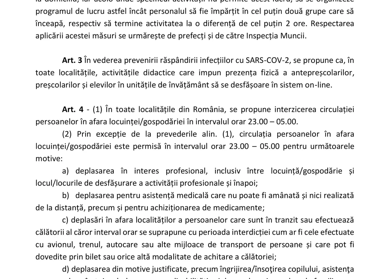Draftul hotărârii care va intra în vigoare luni, 9 noiembrie. Sursa: GCS