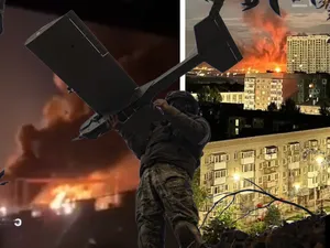 Rafinărie Rosneft, în flăcări după un atac cu drone. Procesa 7.000.000 de tone de tiței pe an - Foto: Colaj foto - Facebook - X