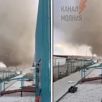 După exploziile din Crimeea vine și tornada. Un sat din peninsulă a fost măturat de vârtej - FOTO: Twitter/Captura video
