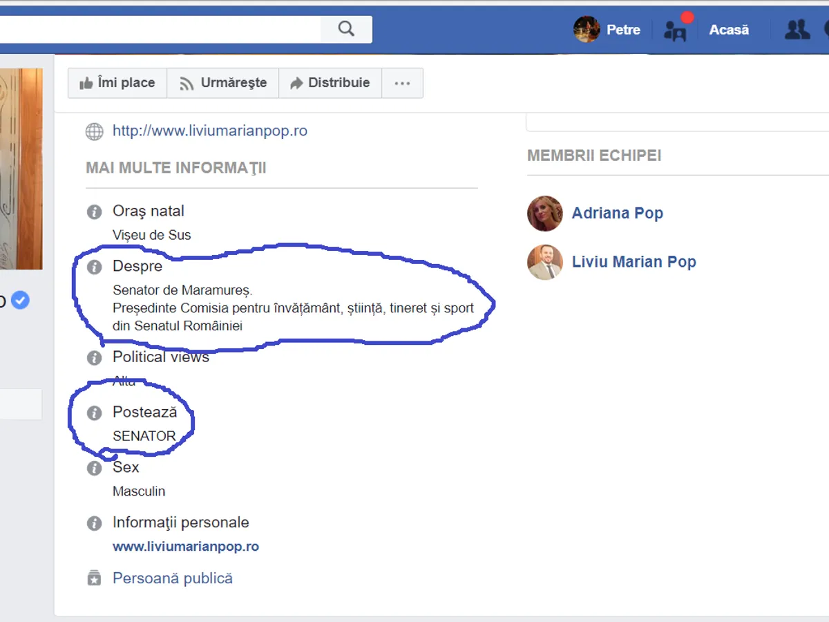 Liviu Pop - Pagina FB