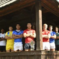 Căpitanii ce echipă ale celor 8 echipe care participă la World Rugby U20, la Muzeul Satului Credit foto: FRR
