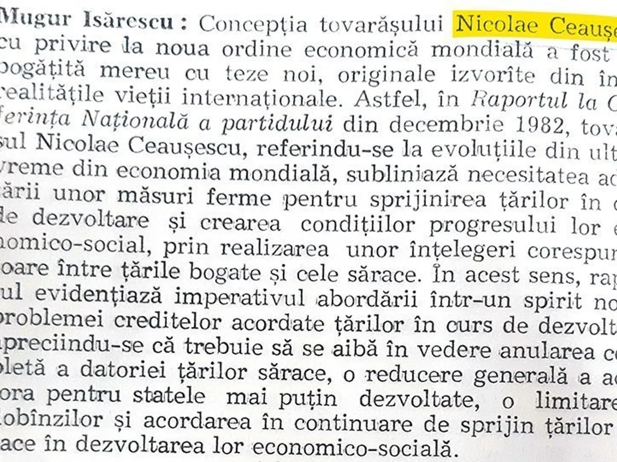 Mugur Isărescu și-a însușit perspectiva economică a fostului dictator