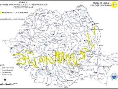 Harta inundații foto: captură ANM