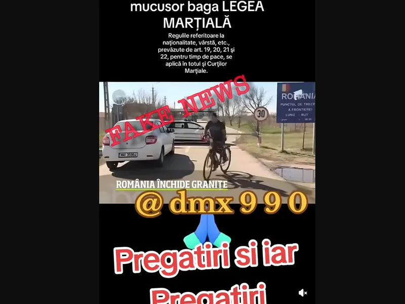 Se închid granițele. O nouă minciună care se viralizează. Autoritățile, anunț de ultimă oră - Foto: Facebook / Ministerul Afacerilor Interne