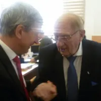 Ambasadorul rus Valeri Kuzmin și președintele Universității Dimitrie Cantemir, în februarie 2019. Sursa foto: Ambasada Rusiei în România