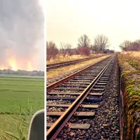 Calea ferată din Crimeea, avariată în urma exploziilor. Trenurile sunt blocate complet/FOTO: Colaj Newsweek