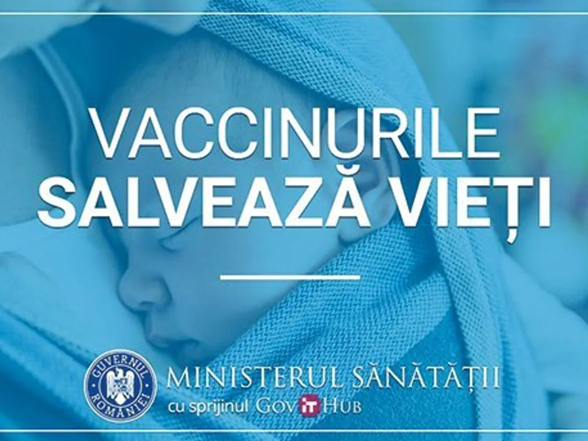 Afiș al campaniei Ministerului Sănătății, începută în noiembrie 2016. Ministerul are și un site dedicat imunizării, desprevaccin.ro