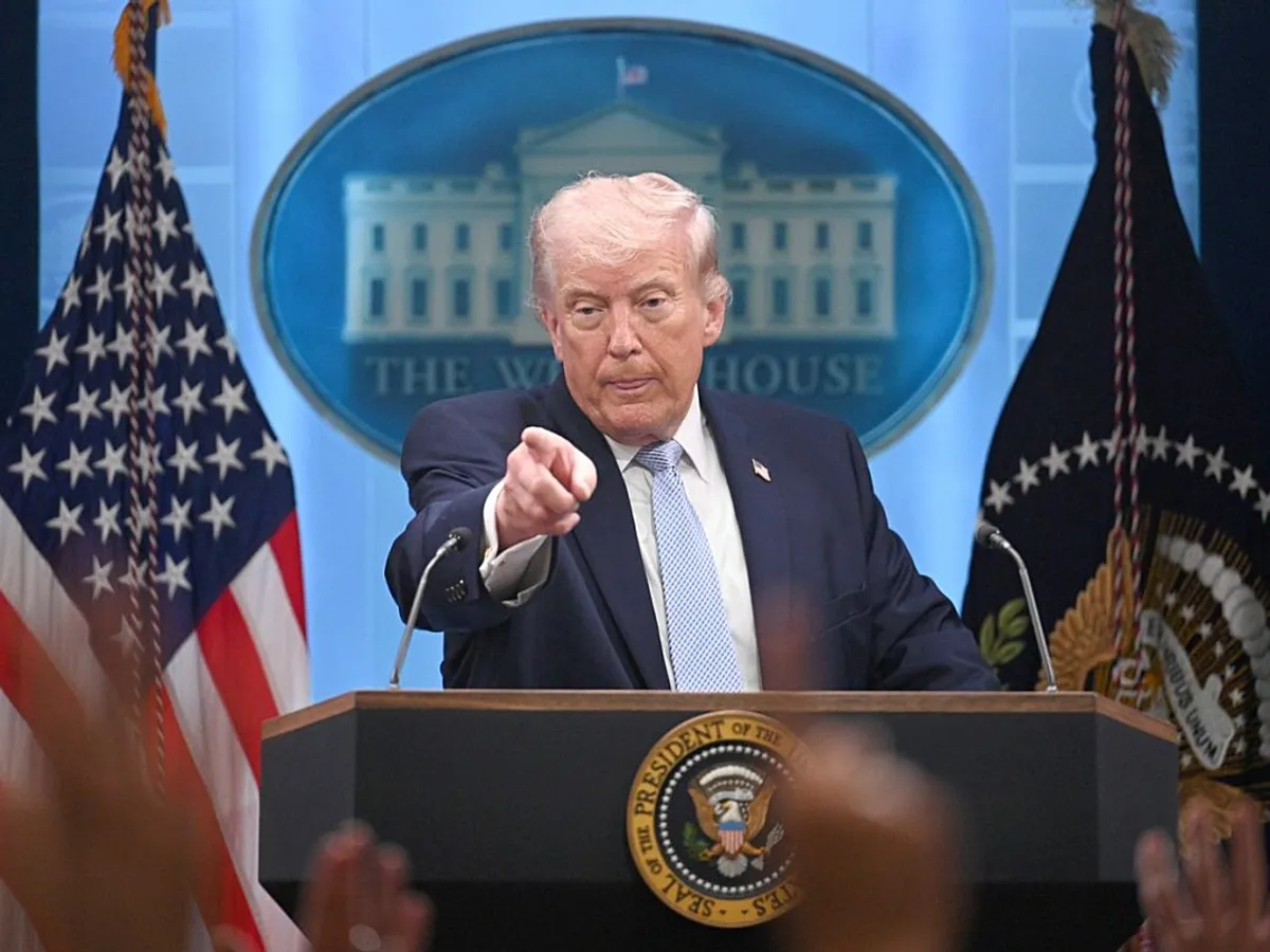 Donald Trump, preşedintele SUA, în conferinţă de presă - Foto: Profimedia Images