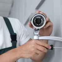 Bărbat care instalează o cameră de supraveghere - Foto: Magnific.com (Imagine cu rol ilustrativ)