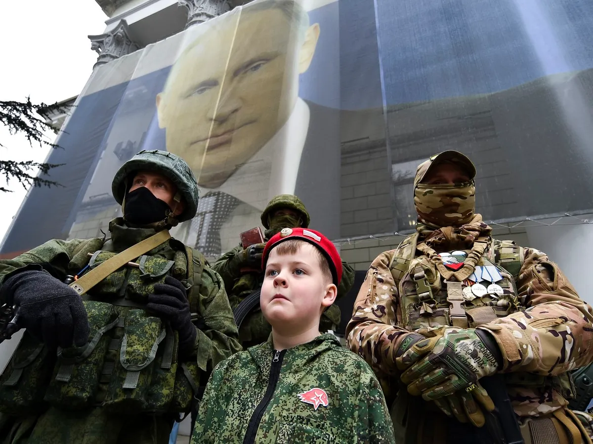 Soldați ruși la aniversarea anexării Crimeii - Foto: Profimedia Images