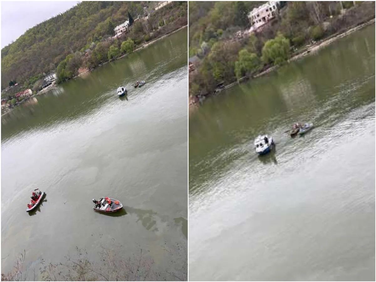 Mașina prăbușită în Dunăre, recuperată. Șoferul, cetățean bulgar, singur în vehicul, scos afară - FOTO: ISU Mehedinți (imagine cu rol ilustrativ)