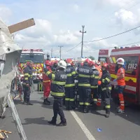 Accident grav la Lețcani, în județul Iași. Mai multe persoane sunt rănite. S-a activat Planul Roșu - Foto: ISU Iași