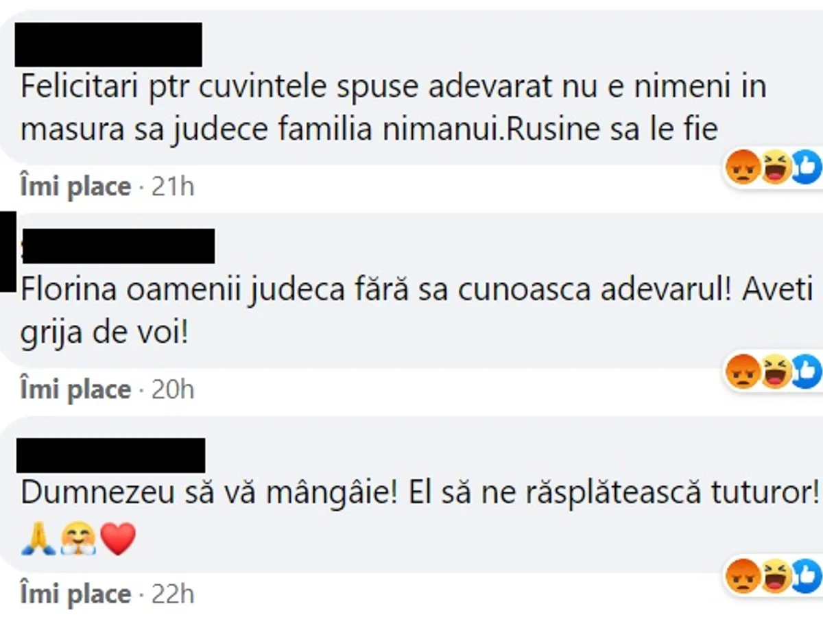 Comentarii de încurajare adesate fostei soții a lui Ogâgău. Ea i-a luat apărarea primarului, după ce și-a filmat fiica în timp ce o umilea. Sursa foto: facebook