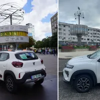 Un român a mers Fălticeni – Berlin - Fălticeni cu Dacia Spring. / Foto: Mihai Tudosă, Facebook