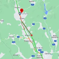 Ambuteiaj pe DN 1. Se circulă deja foarte greu între Nistoreşti - Breaza şi Comarnic - Foto: Google Maps