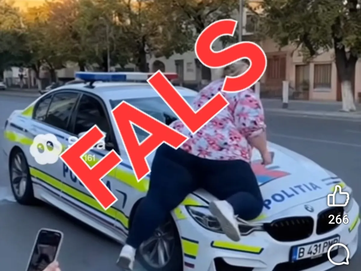 Ministerul de Interne demontează un nou fake. Imaginea femeii care distruge un BMW de Poliție nu este reală