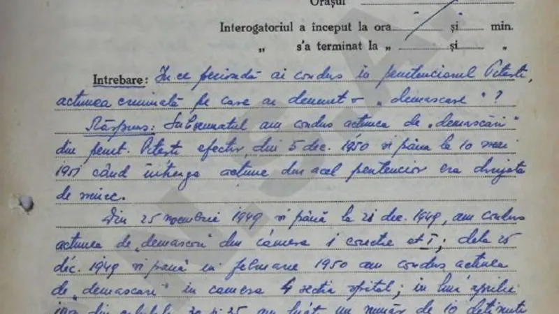 Extras din procesul intentat lotului Eugen Ţurcanu (10 noiembrie 1954), în urma căruia au fost condamnaţi 22 de deţinuţi. Sursa: CNSAS