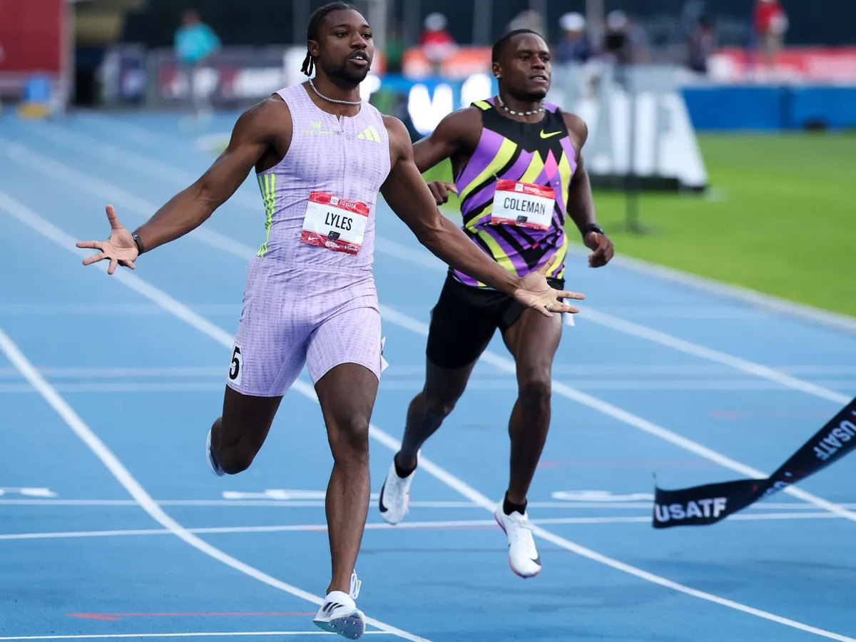 Atletul Noah Lyles şi-a egalat cel mai bun timp în proba de 100 m. A scos numai 9 sec 79/100