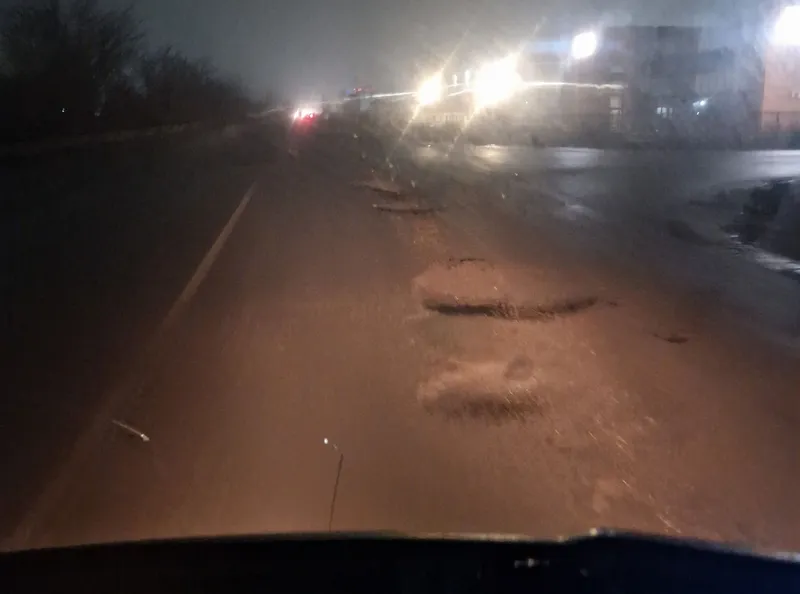 Gropi pe Centura București &icirc;n zona Pantelimon - Foto: Facebook / Info Trafic Bucuresti si Ilfov