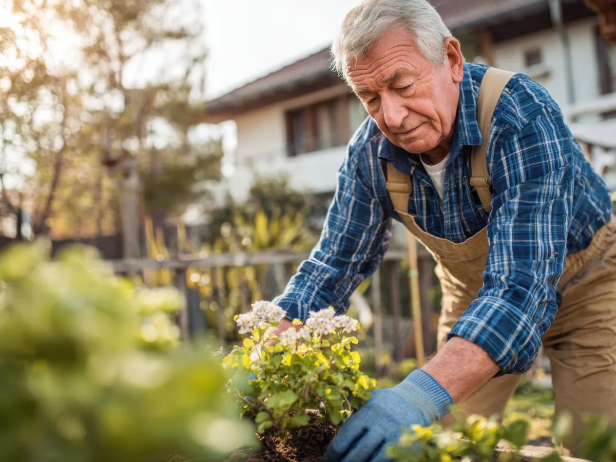 Pensionar îngrijește grădina la pensie - Foto: Freepik