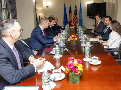 Întâlnire la New York a președintelui Nicușor Dan și a ministrului Alexandru Nazare cu reprezentanții U.S. International Development Finance Corporation Foto: Facebook/Alexandru Nazare
