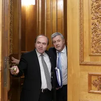 Ex-ministrul justitiei, Tudorel Toader, si Florin Iordache, la Comisia speciala pentru legile justitiei, octombrie 2017. Inquam Photos / Octav Ganea