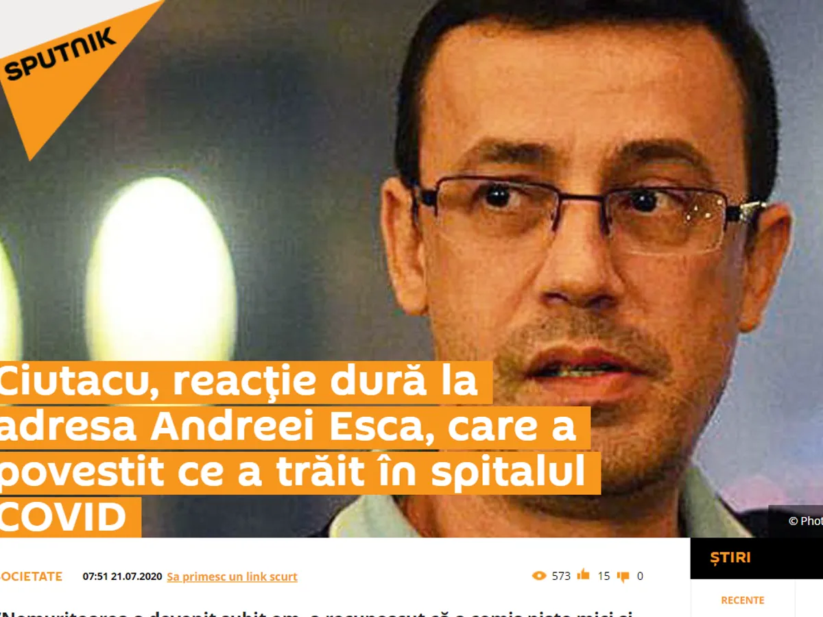 Rușii de la Sputnik au preluat toate mârlăniile lui Ciutacu Foto: sputnik.md
