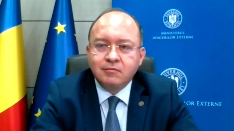 Bogdan Aurescu, ministrul român de Externe. Sursă: Youtube MAE