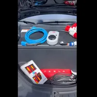 Kit-ul de „supraviețuire” al posesorului de mașină electrică Tesla. / Foto: captură video