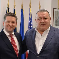 Președintele Camerei de Comerț și Industrie a României (CCIR), Mihai Daraban, a avut întrevedere oficială cu consilierul economic al Ambasadei Statelor Unite ale Americii (SUA) în România, Jessup Taylor Foto: CCIR
