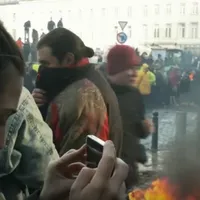 Fermierii protestează la Bruxelles Foto: captură video